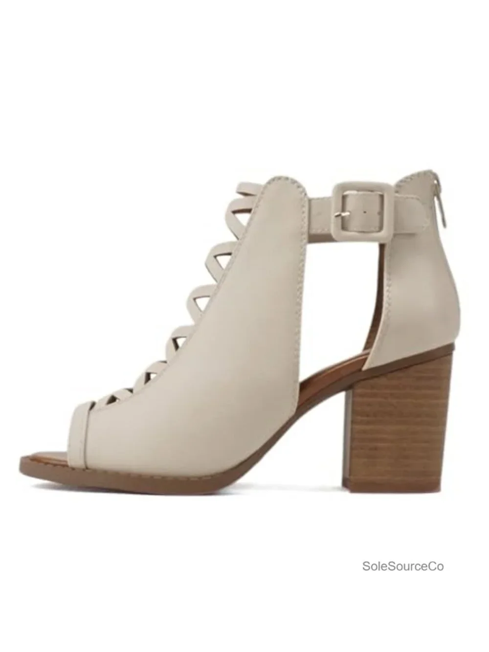 Crisscross Strap Back Zipper High Heel Sandal with Ankle Strap